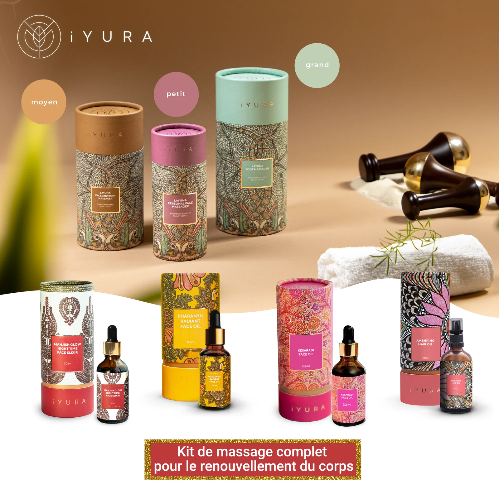 Kit de massage complet pour le renouvellement du corps