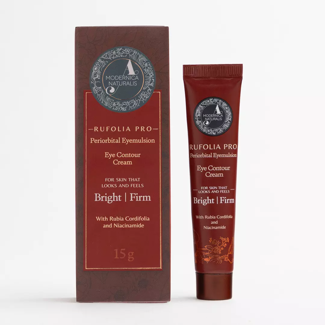 Rufolia Pro Eyemulsion Périorbitaire - Crème contour des yeux – Éclaircit, raffermit et hydrate le dessous des yeux – Nouvelle formule à base de manjistha, d'aloe vera, de lotus et de niacinamide – Meilleure crème pour le dessous des yeux
